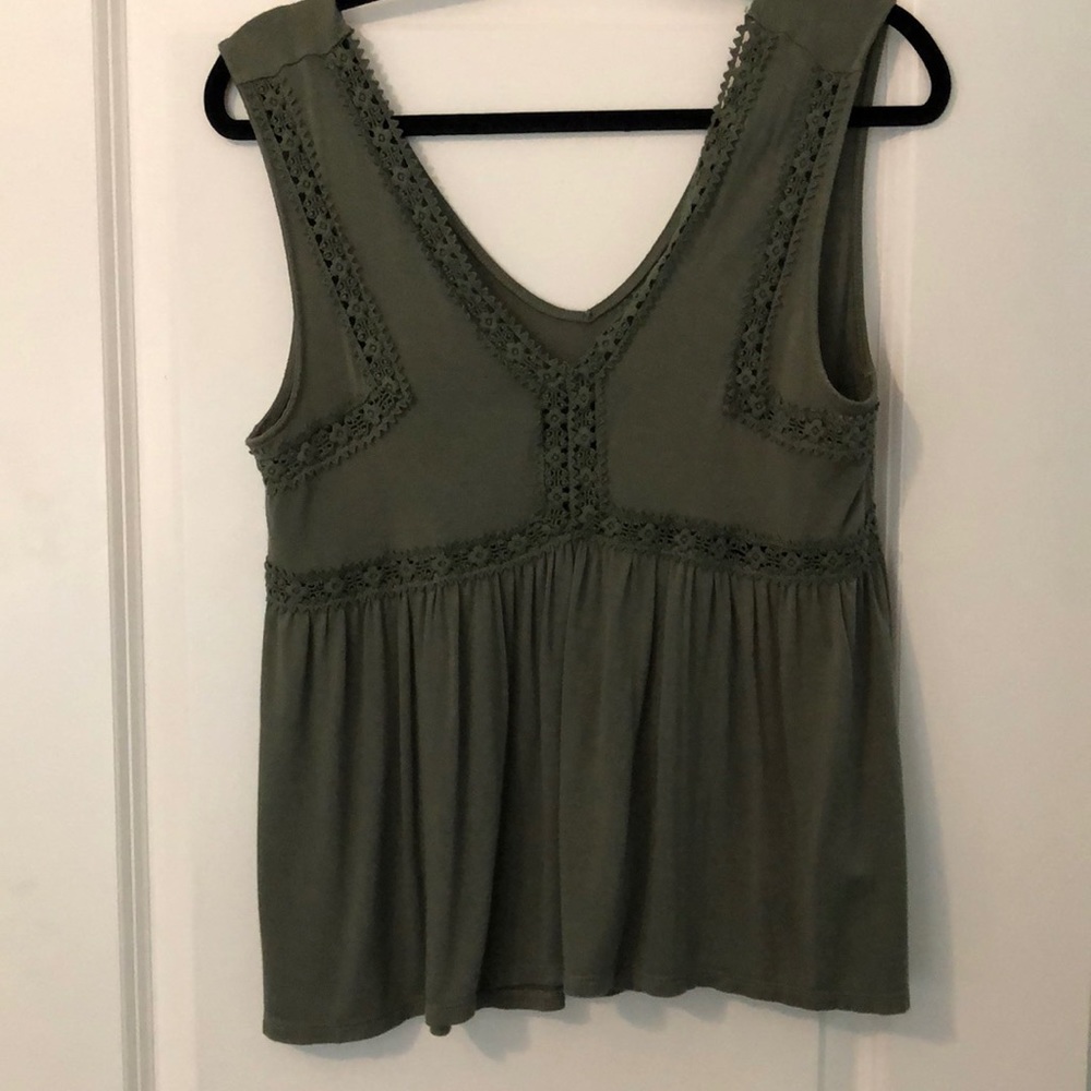Forest Green lace flowy Blouse